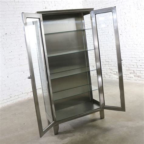 Steel And Glass Pharmacy Cabinet 